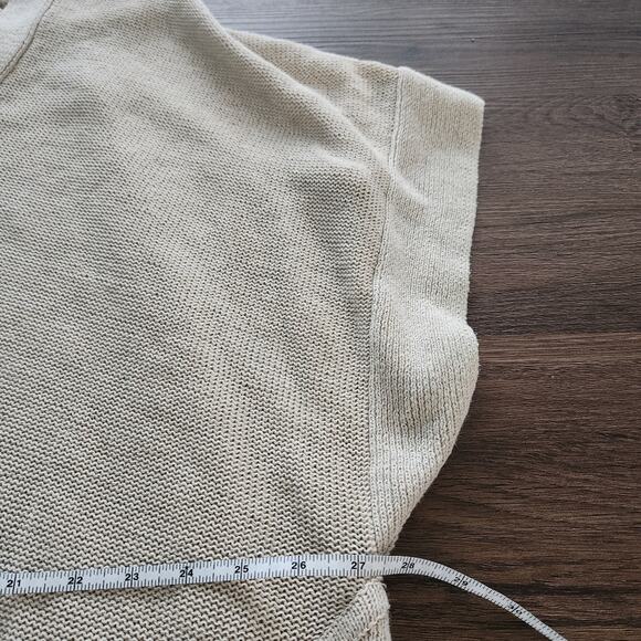 By Malene Birger Revolve Linen Knit Poncho Sweater Tan Neutral S Lagenlook - Picture 6 of 7